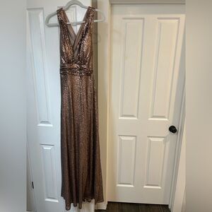 Full Sequin Bronze Dress